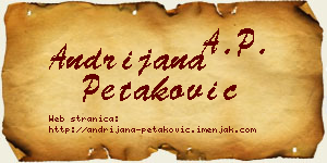 Andrijana Petaković vizit kartica
